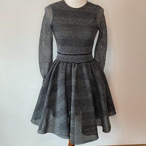 Maje Long Sleeved Mini Dress - Grey - Size XS